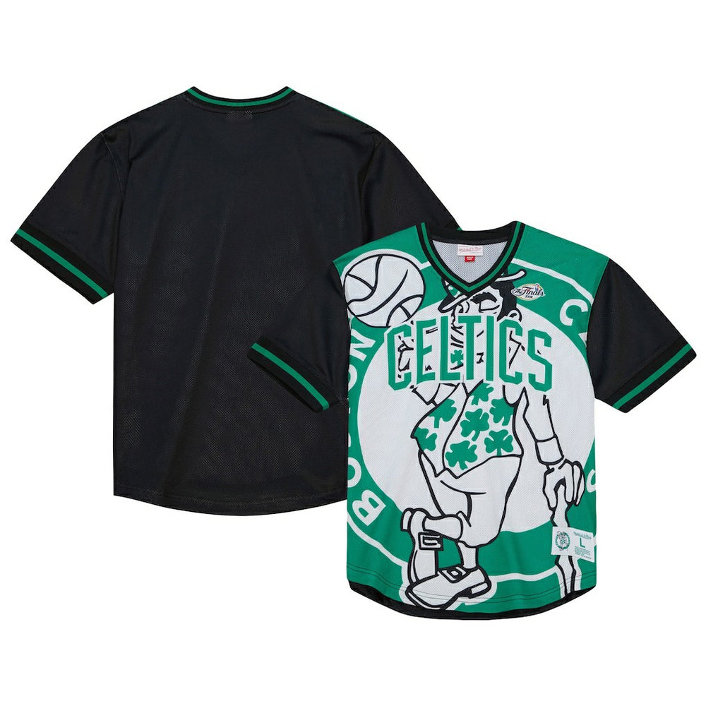 Boston Celtics Jumbotron 3.0 Mesh V-Neck T-Shirt Kelly Green - NBA