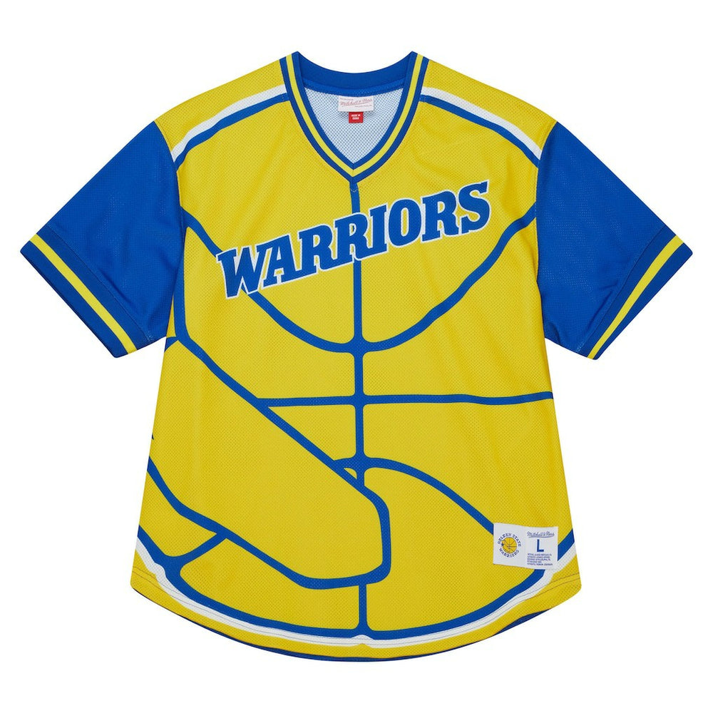 Golden State Warriors Jumbotron 3.0 Mesh V-Neck T-Shirt Gold - NBA