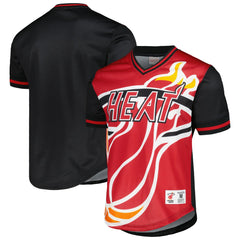 Miami Heat Jumbotron 3.0 Mesh V-Neck T-Shirt Red - NBA