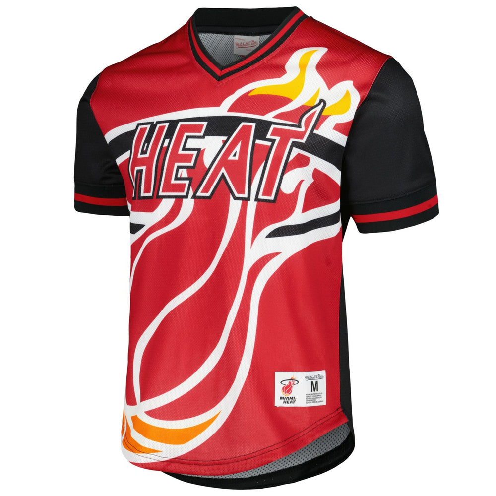 Miami Heat Jumbotron 3.0 Mesh V-Neck T-Shirt Red - NBA