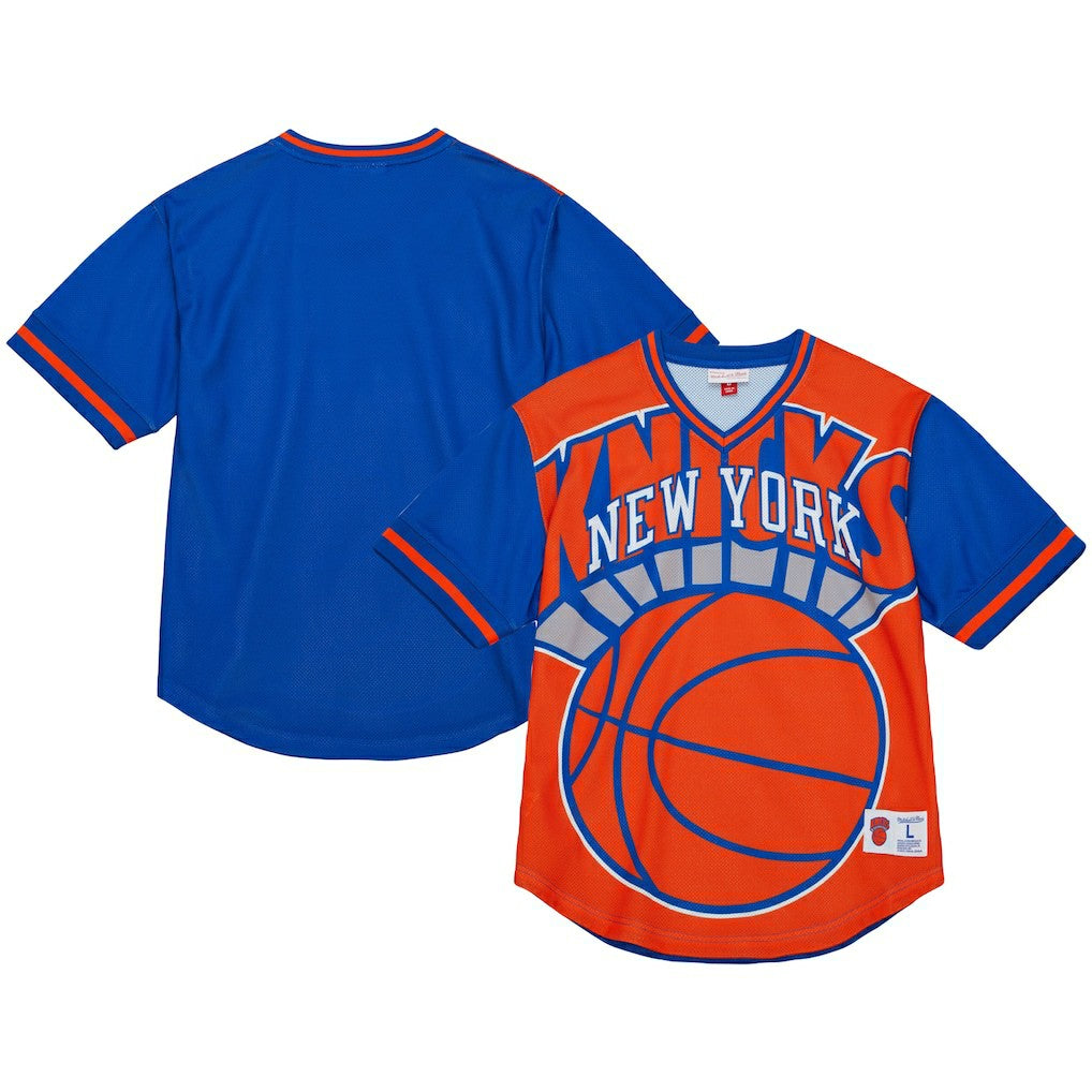 New York Knicks Jumbotron 3.0 Mesh V-Neck T-Shirt Orange - NBA