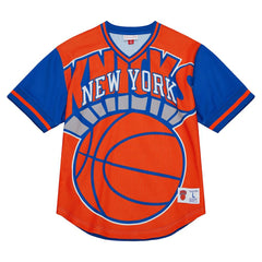 New York Knicks Jumbotron 3.0 Mesh V-Neck T-Shirt Orange - NBA
