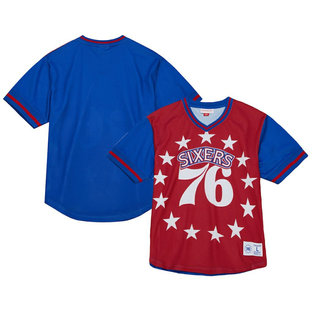Philadelphia 76ers Jumbotron 3.0 Mesh V-Neck T-Shirt Red - NBA