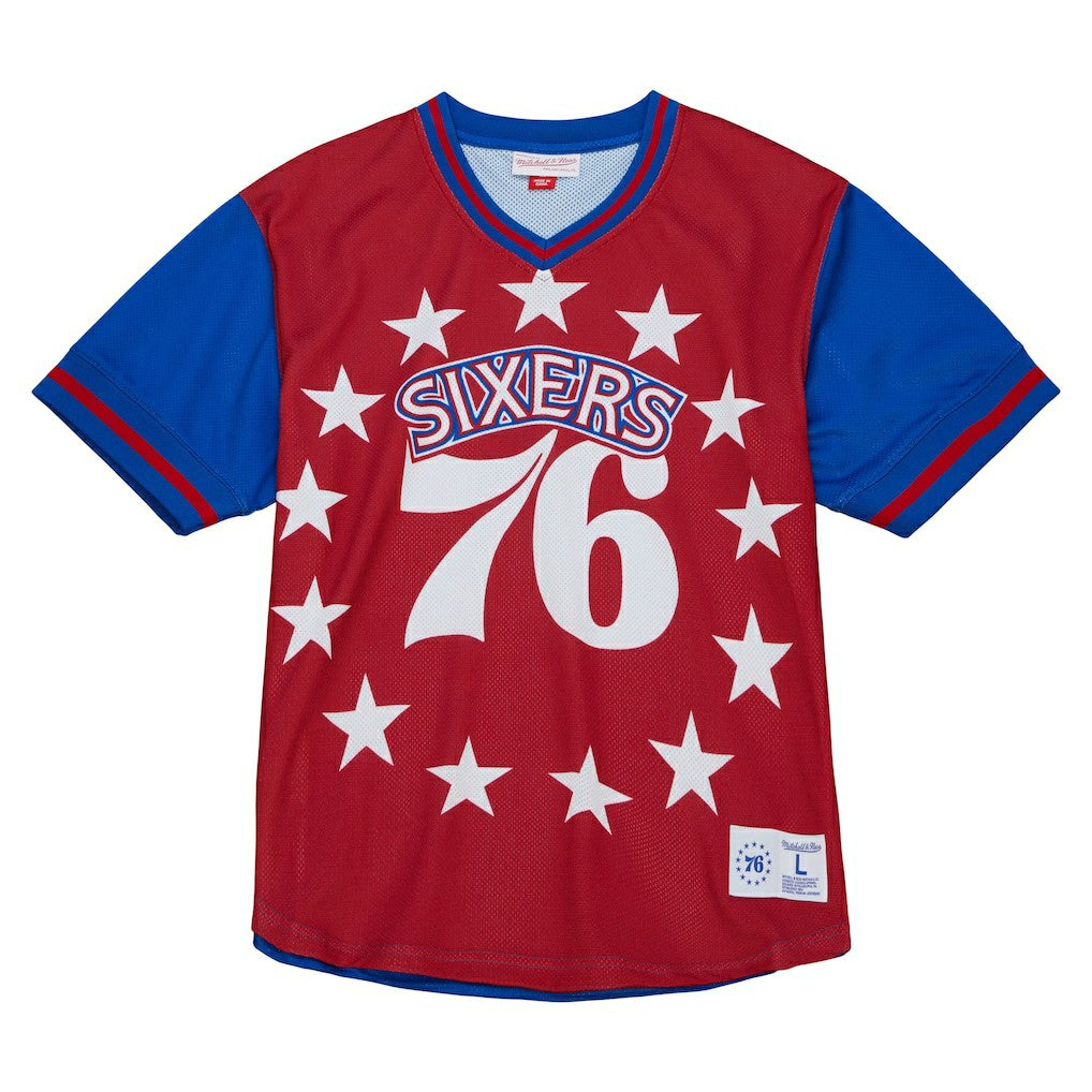 Philadelphia 76ers Jumbotron 3.0 Mesh V-Neck T-Shirt Red - NBA