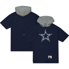 Dallas Cowboys Postgame Short Sleeve Hoodie Navy | Mitchell & Ness
