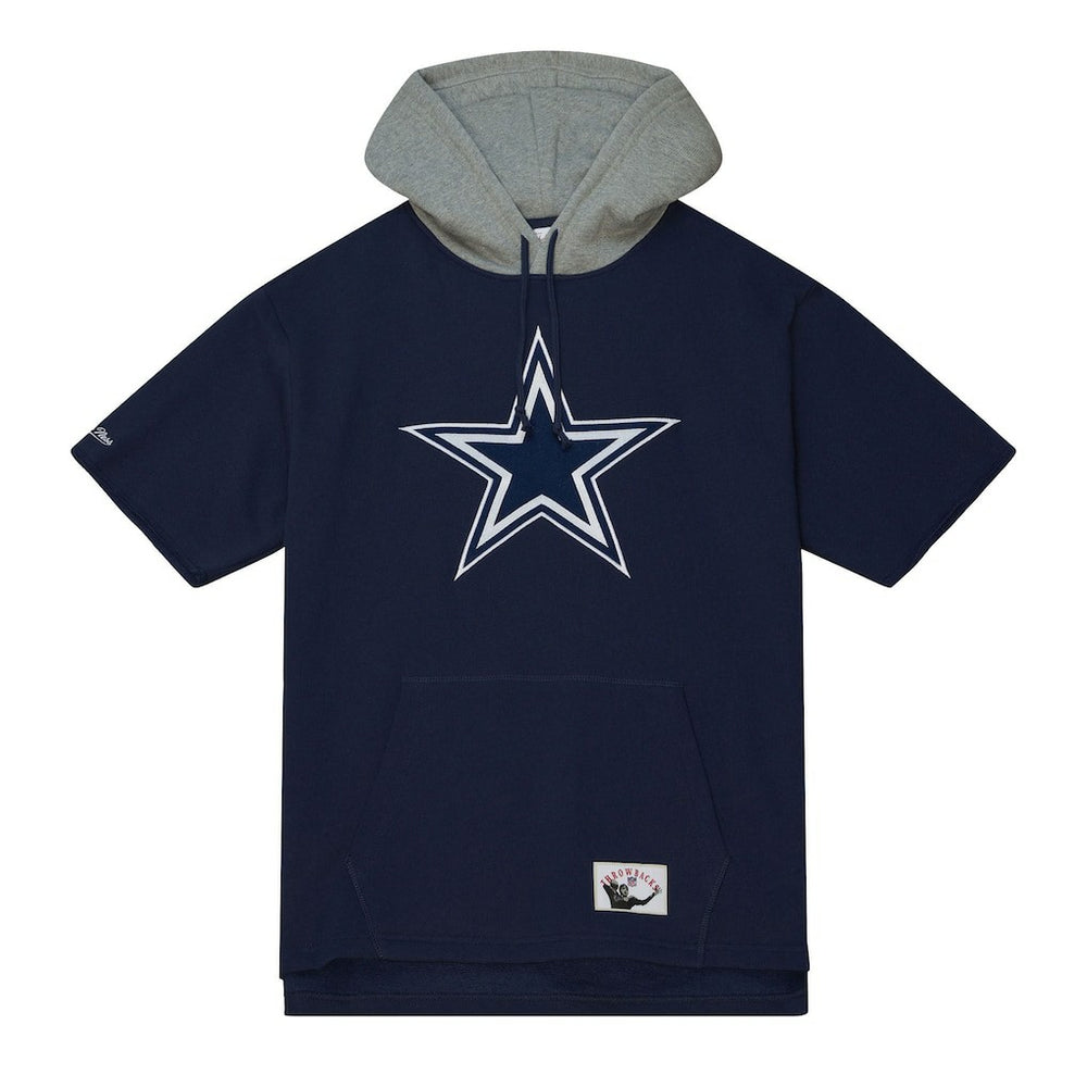 Dallas Cowboys Postgame Short Sleeve Hoodie Navy | Mitchell & Ness