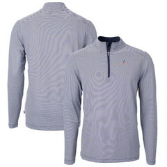 Atlanta Braves Cutter & Buck Americana Logo Big & Tall Virtue Eco Pique Recycled Quarter-Zip Pullover Top - MLB