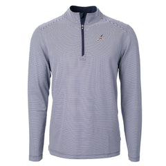 Atlanta Braves Cutter & Buck Americana Logo Big & Tall Virtue Eco Pique Recycled Quarter-Zip Pullover Top - MLB