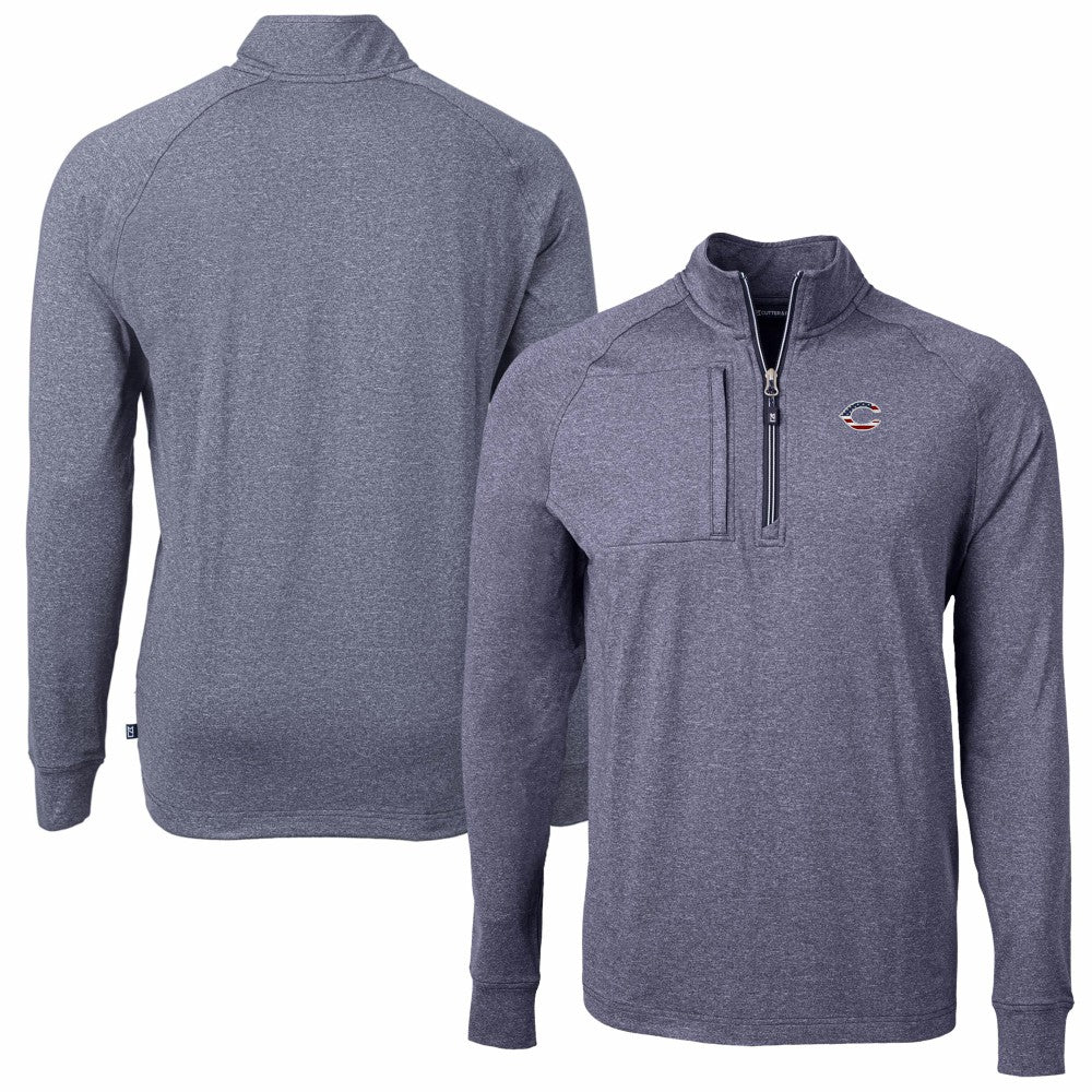 Cincinnati Reds Cutter & Buck Americana Logo Big & Tall Adapt Eco Knit Stretch Recycled Quarter-Zip Pullover Top - MLB
