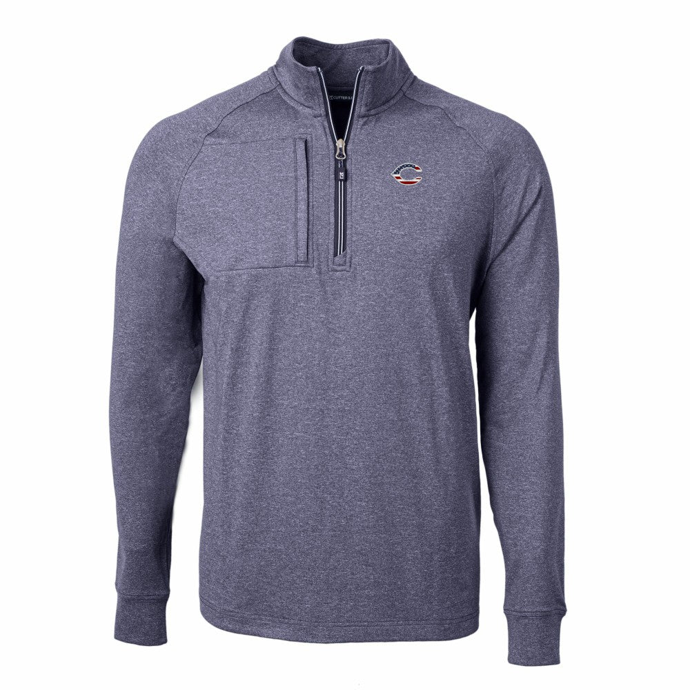 Cincinnati Reds Cutter & Buck Americana Logo Big & Tall Adapt Eco Knit Stretch Recycled Quarter-Zip Pullover Top - MLB