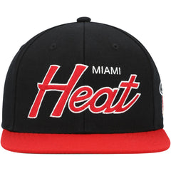 Miami Heat Hardwood Classics MVP Team Script 2.0 Snapback Hat Black - NBA