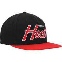 Miami Heat Hardwood Classics MVP Team Script 2.0 Snapback Hat Black - NBA