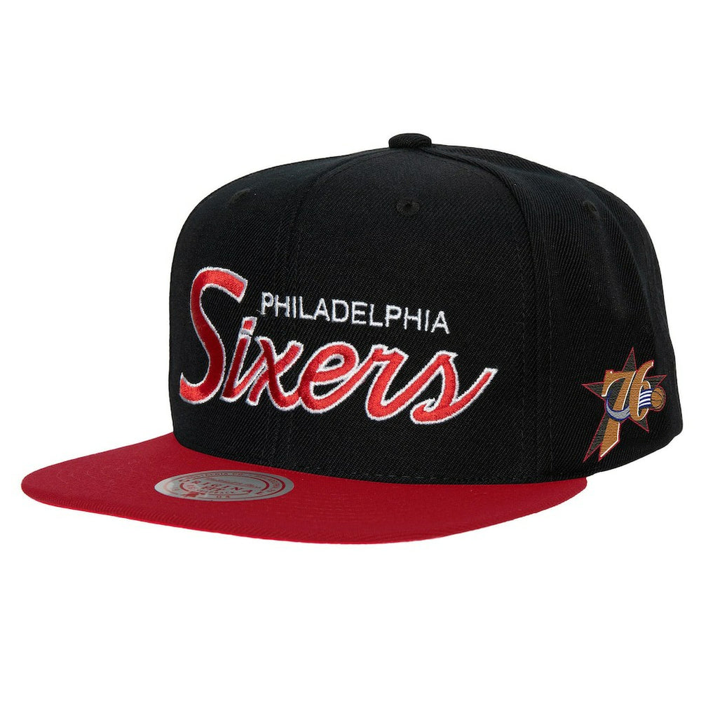 Philadelphia 76ers Hardwood Classics MVP Team Script 2.0 Snapback Hat Black - NBA