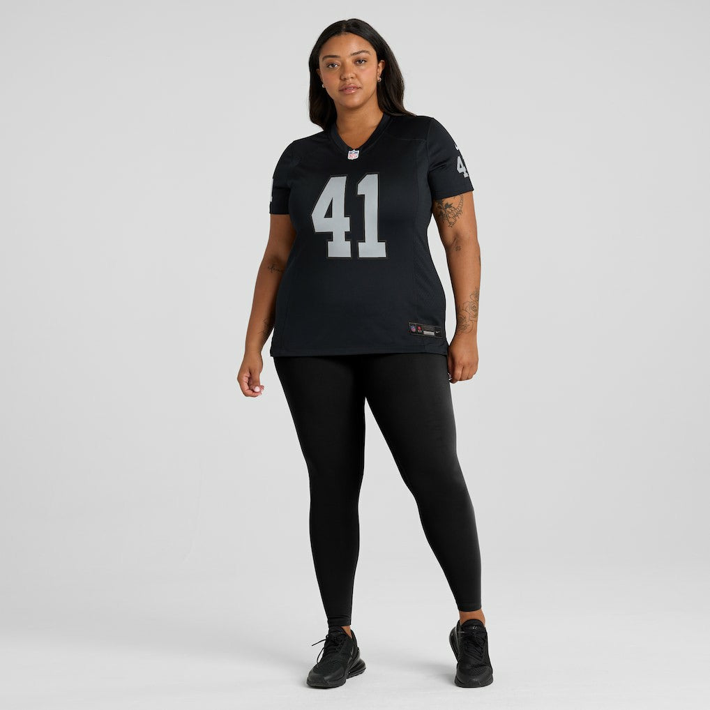 Robert Spillane Las Vegas Raiders Women's Game Player Jersey Black | Nike for Sale