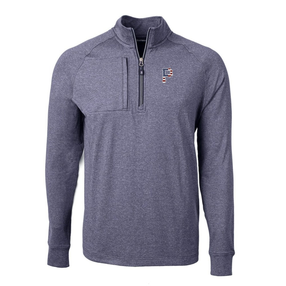 Pittsburgh Pirates Cutter & Buck Americana Logo Adapt Eco Knit Stretch Recycled Quarter-Zip Pullover Top - MLB
