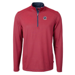 Chicago Cubs Cutter & Buck Americana Logo Virtue Eco Pique Stripe Recycled Quarter-Zip Pullover Top - MLB