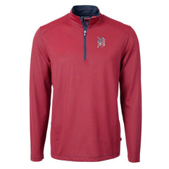 Detroit Tigers Cutter & Buck Americana Logo Virtue Eco Pique Stripe Recycled Quarter-Zip Pullover Top - MLB