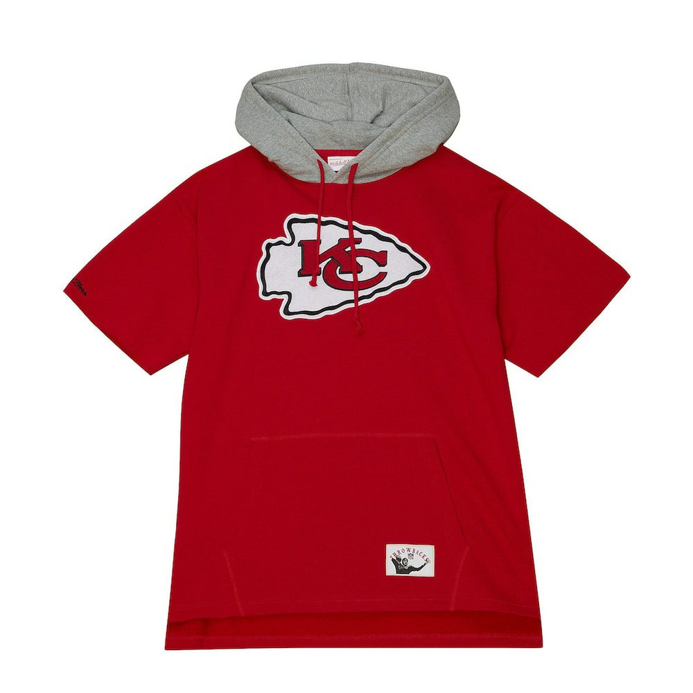 Kansas City Chiefs Postgame Short Sleeve Hoodie Red | Mitchell & Ness