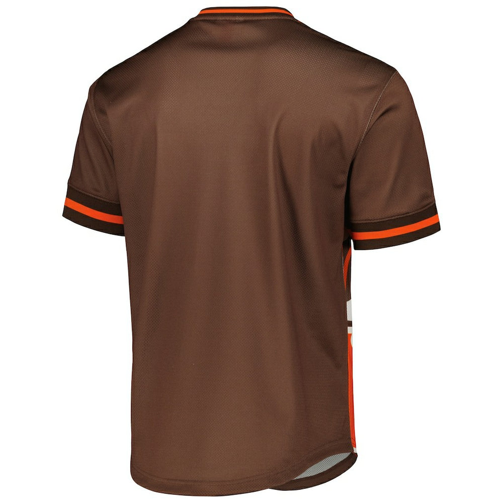 Cleveland Browns Jumbotron 3.0 Mesh V-Neck T-Shirt Orange | Mitchell & Ness