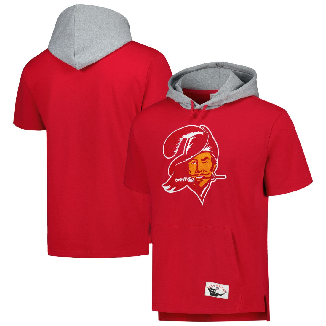 Tampa Bay Buccaneers Postgame Short Sleeve Hoodie Red | Mitchell & Ness