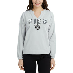 Las Vegas Raiders Concepts Sport Women's Sunray Notch Neck Long Sleeve Top Gray | NFL