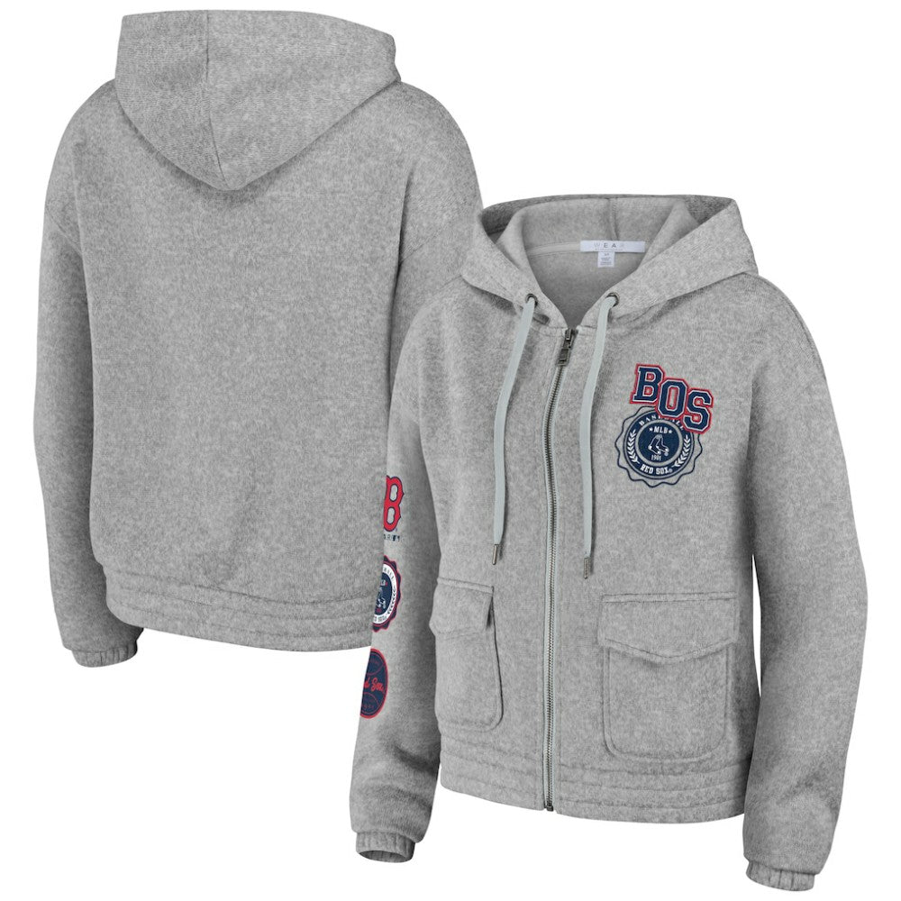 Boston Red Sox WEAR by Erin Andrews Women's Full-Zip Hoodie - MLB