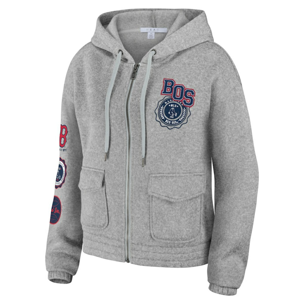 Boston Red Sox WEAR by Erin Andrews Women's Full-Zip Hoodie - MLB