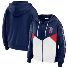 Boston Red Sox WEAR by Erin Andrews Women's  Color Block Full-Zip Hoodie - MLB