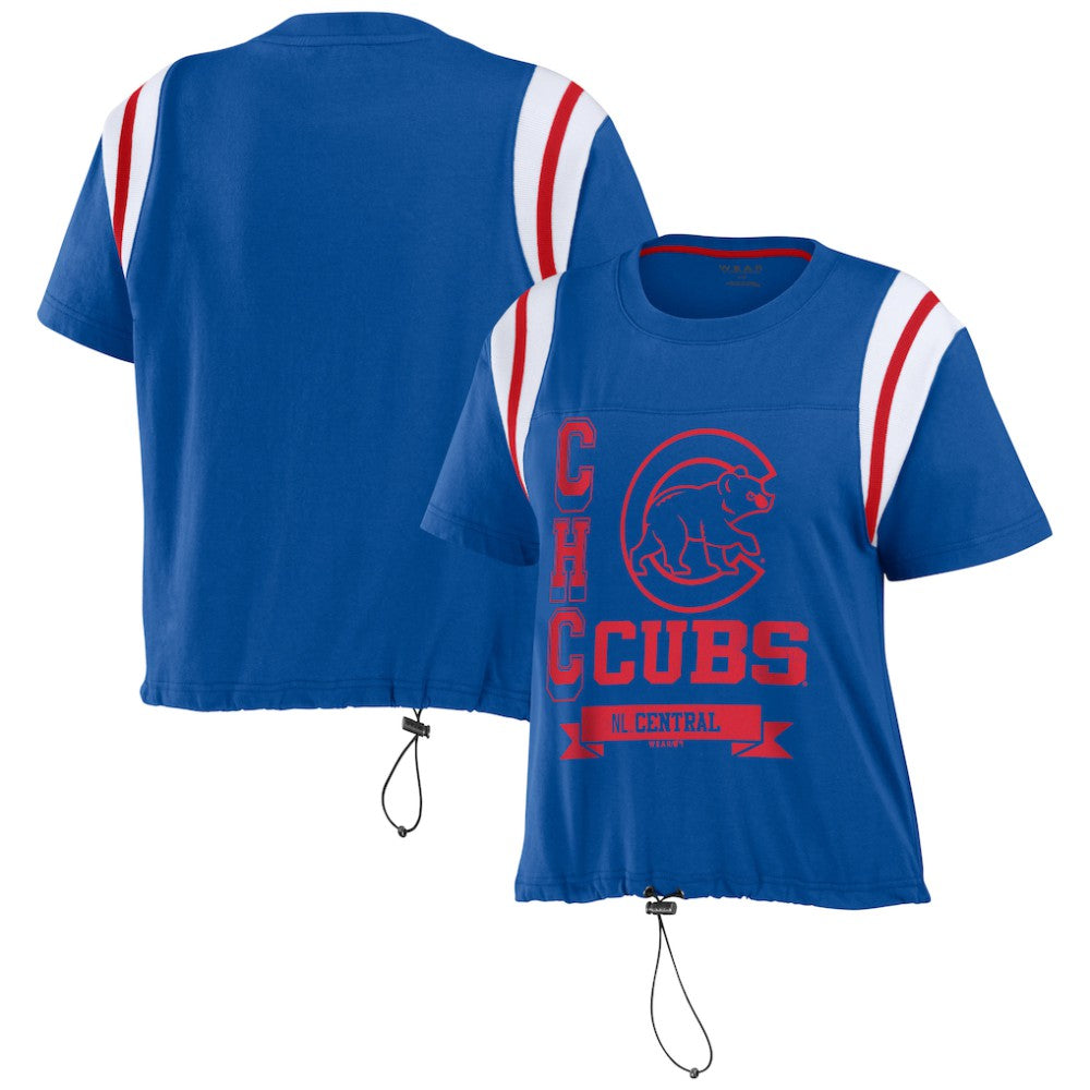 Chicago Cubs WEAR by Erin Andrews Women's Cinched Colorblock T-Shirt - MLB