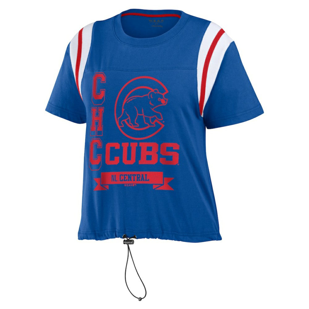 Chicago Cubs WEAR by Erin Andrews Women's Cinched Colorblock T-Shirt - MLB