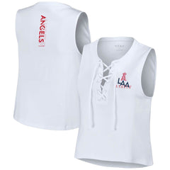 Los Angeles Angels WEAR by Erin Andrews Women's Lace-Up Tank Top - MLB