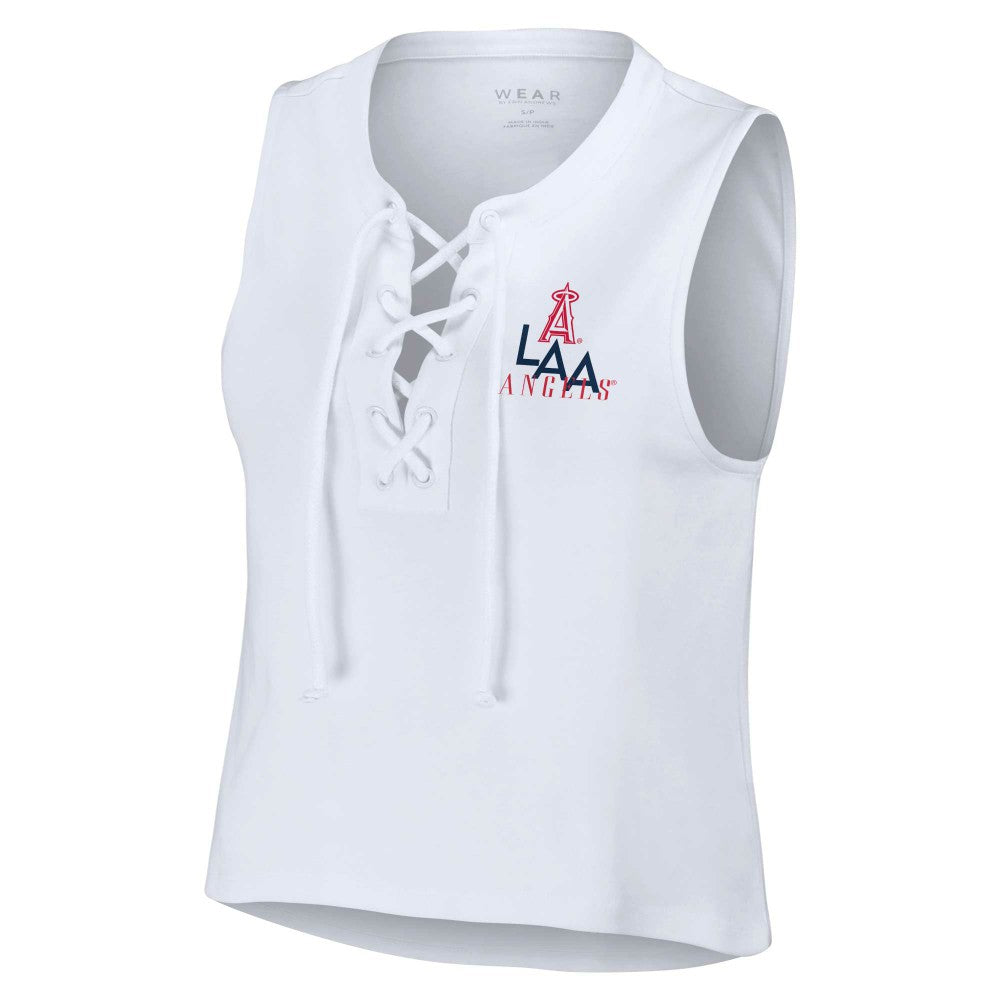 Los Angeles Angels WEAR by Erin Andrews Women's Lace-Up Tank Top - MLB