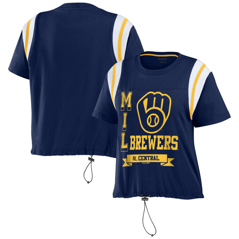 Milwaukee Brewers WEAR by Erin Andrews Women's Cinched Colorblock T-Shirt - MLB