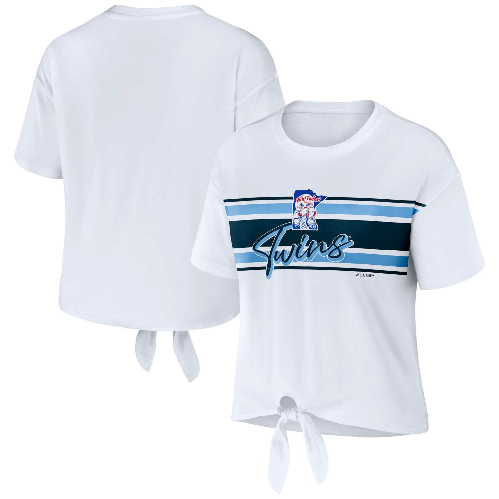 Minnesota Twins WEAR by Erin Andrews Women's Front Tie T-Shirt - MLB