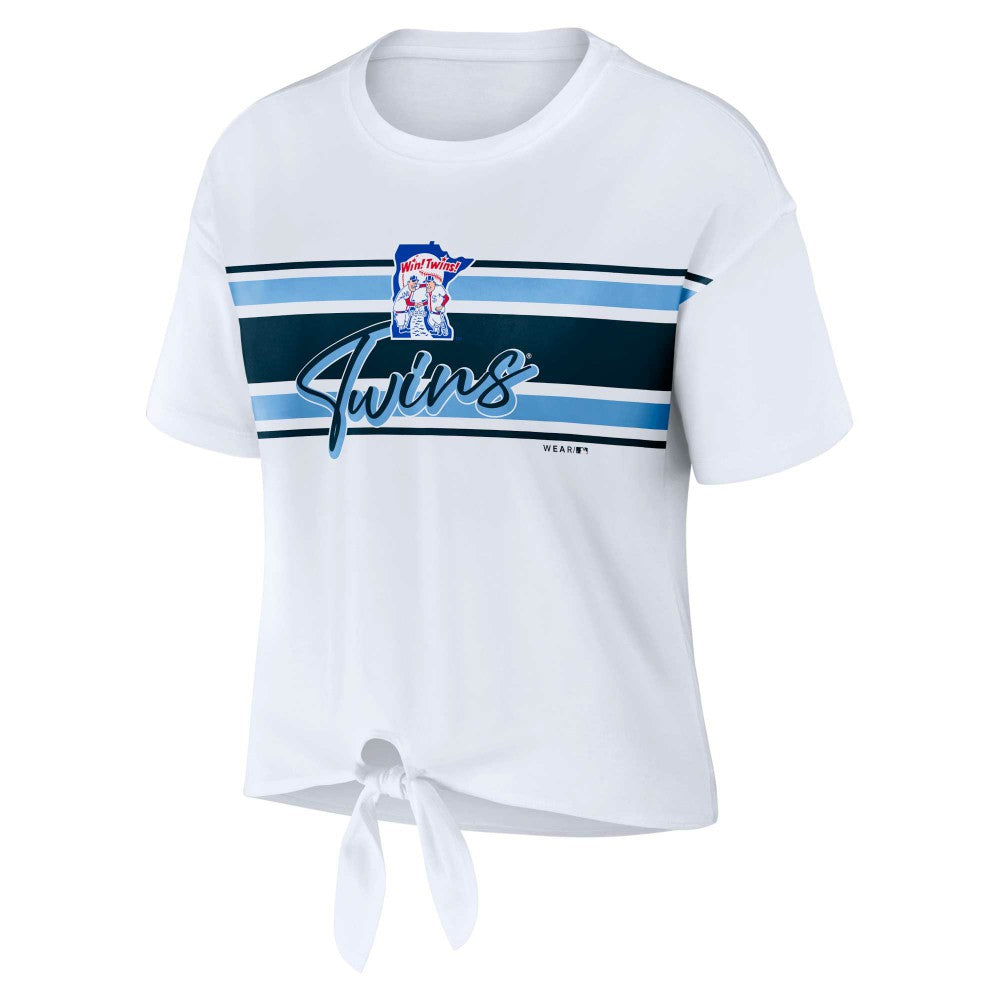 Minnesota Twins WEAR by Erin Andrews Women's Front Tie T-Shirt - MLB
