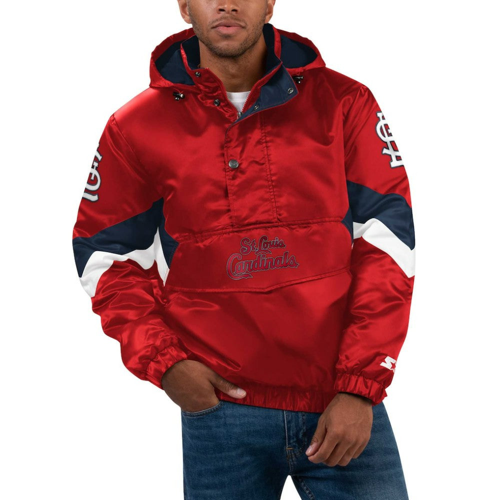 St. Louis Cardinals Starter Force Play II Half-Zip Hooded Jacket - MLB
