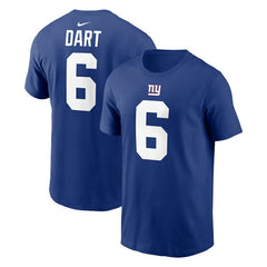Jaxson Dart New York Giants Name & Number T-Shirt Royal | Nike for Sale