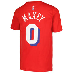 Tyrese Maxey Philadelphia 76ers Jordan Brand Youth Name & Number Statement T-Shirt Red - NBA