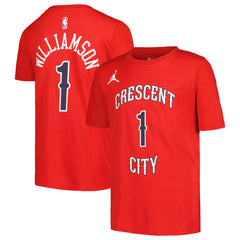 Zion Williamson New Orleans Pelicans Jordan Brand Youth Name & Number Statement T-Shirt Red - NBA