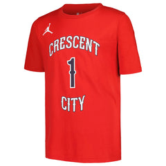 Zion Williamson New Orleans Pelicans Jordan Brand Youth Name & Number Statement T-Shirt Red - NBA