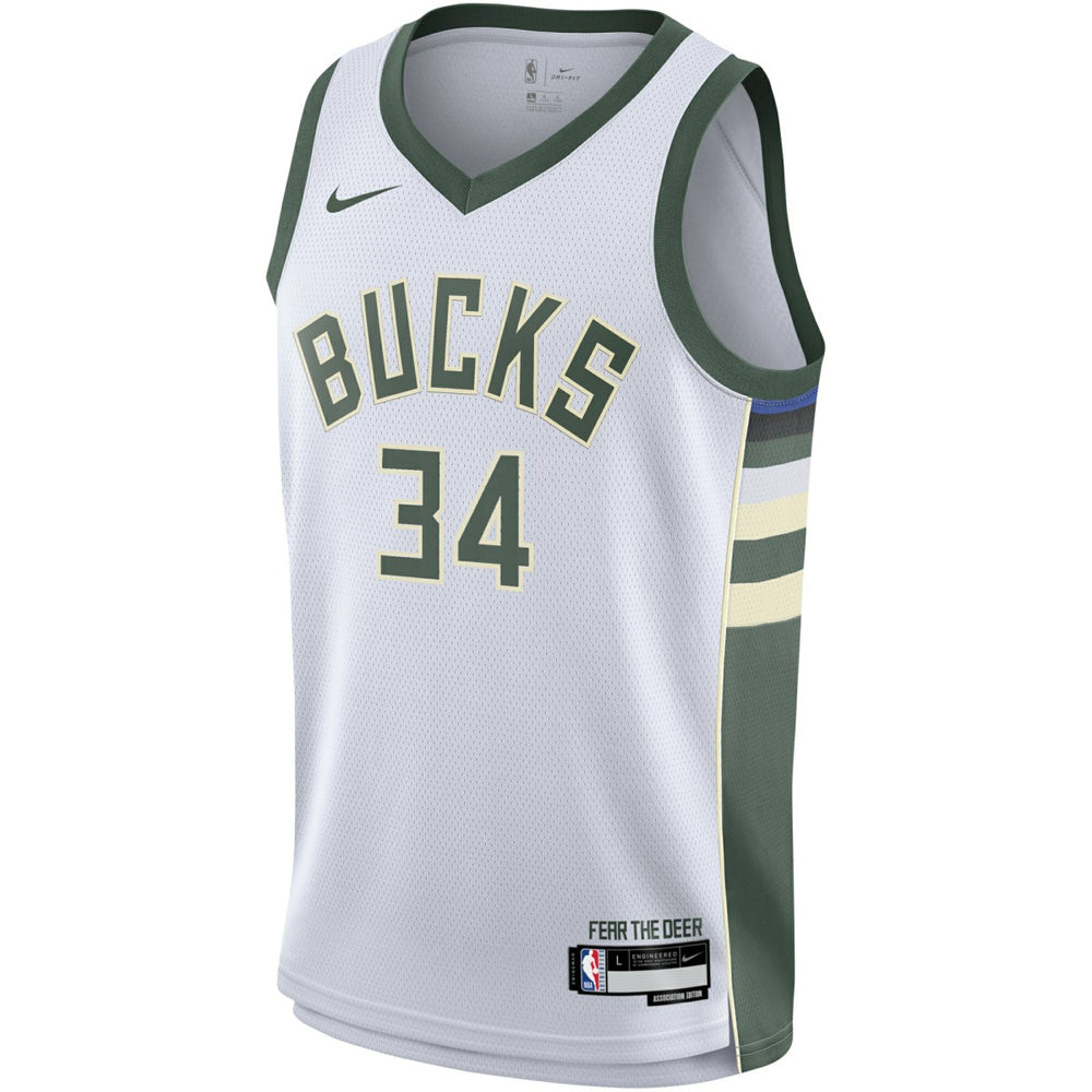 Giannis Antetokounmpo Milwaukee Bucks Youth Swingman Jersey Association Edition White - NBA