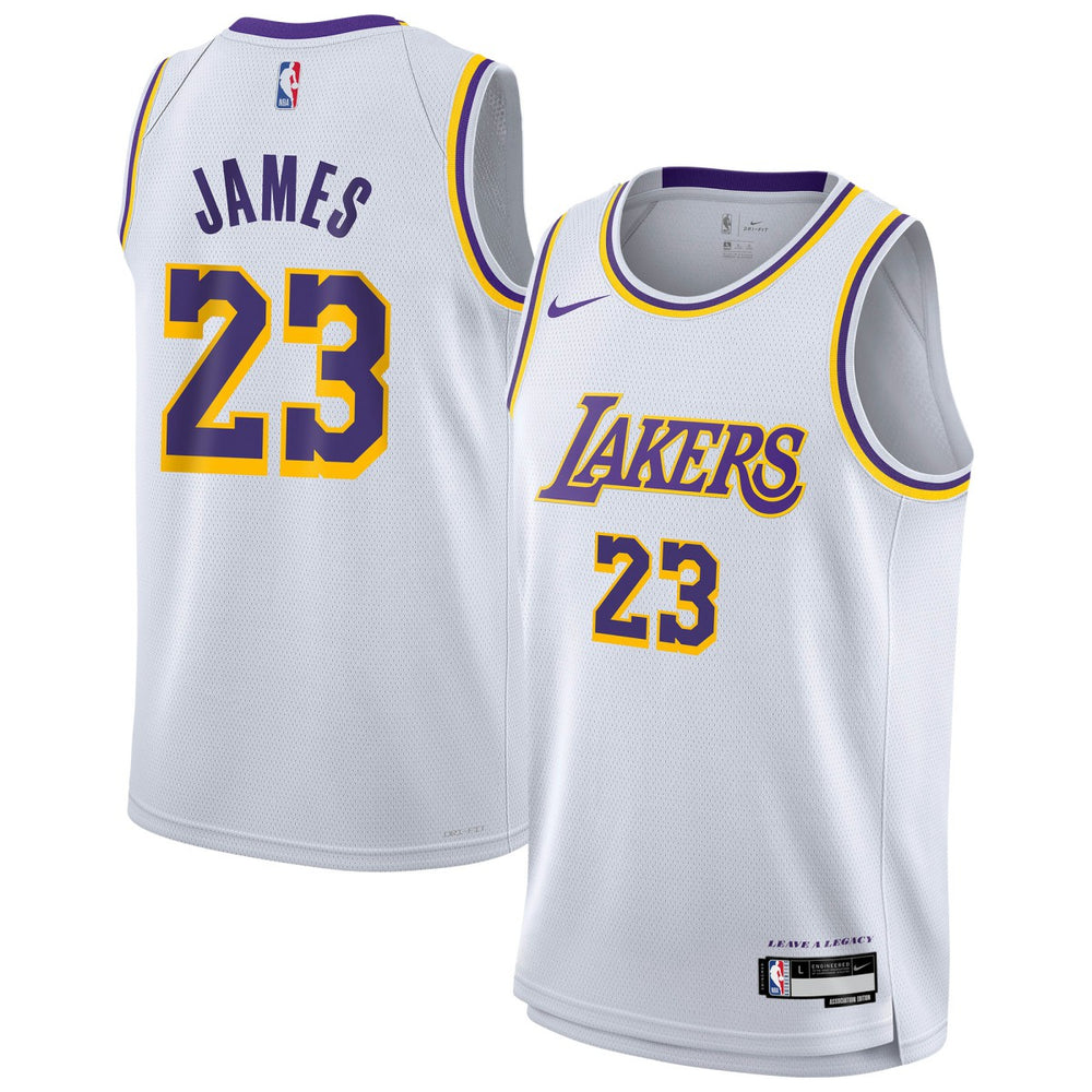 LeBron James Los Angeles Lakers Youth Swingman Jersey Association Edition White - NBA