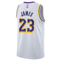 LeBron James Los Angeles Lakers Youth Swingman Jersey Association Edition White - NBA