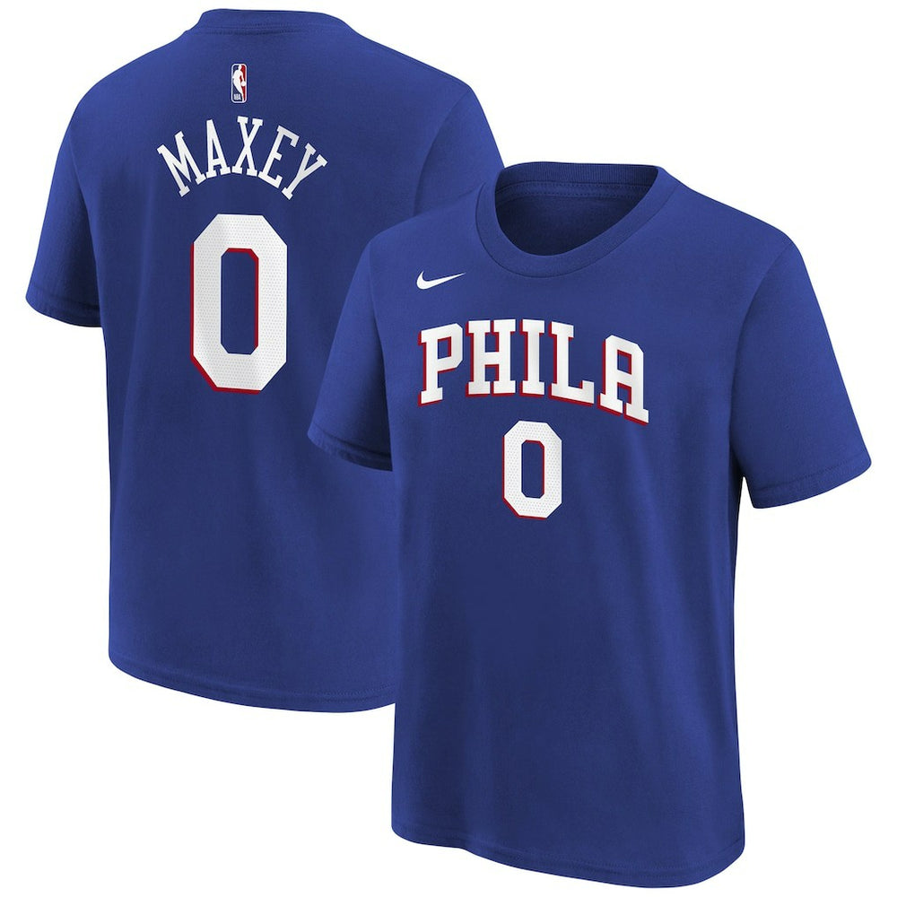 Tyrese Maxey Philadelphia 76ers Youth Icon Name & Number T-Shirt Royal - NBA