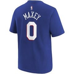Tyrese Maxey Philadelphia 76ers Youth Icon Name & Number T-Shirt Royal - NBA