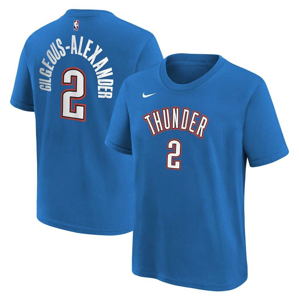 Shai Gilgeous-Alexander Oklahoma City Thunder Youth Icon Name & Number T-Shirt Blue - NBA