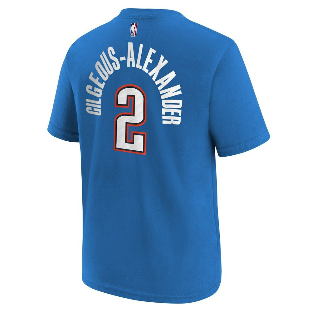 Shai Gilgeous-Alexander Oklahoma City Thunder Youth Icon Name & Number T-Shirt Blue - NBA