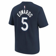 Anthony Edwards Minnesota Timberwolves Youth Icon Name & Number T-Shirt Navy - NBA