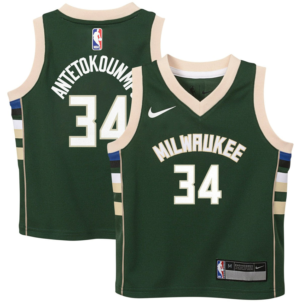Giannis Antetokounmpo Milwaukee Bucks Preschool Swingman Player Jersey Icon Edition Hunter Green - NBA