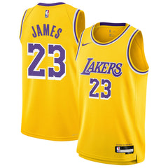 LeBron James Los Angeles Lakers Youth Swingman Jersey Icon Edition Gold - NBA